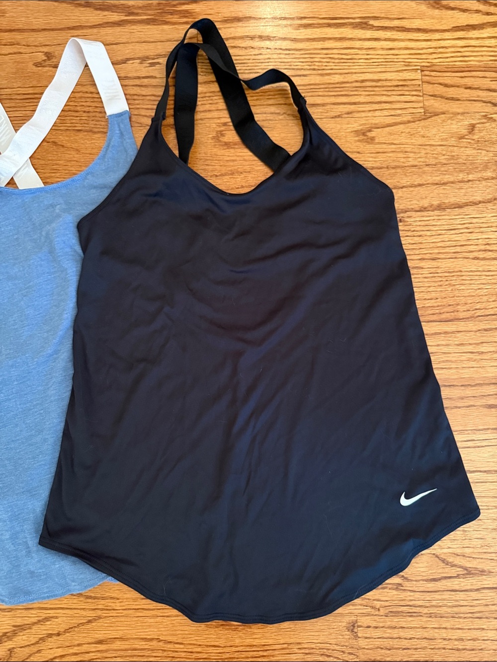 3 Nike Women’s Strappy Tank Tops – Black, Blue, White - Picture 2 of 6
